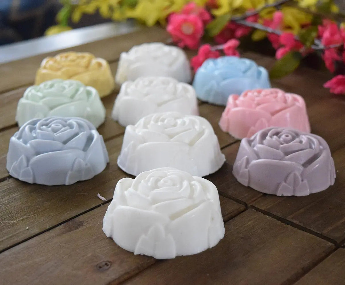 Decorative Rose Shaped Natural Crafted Soap Bar 2.5 oz (set of 6)