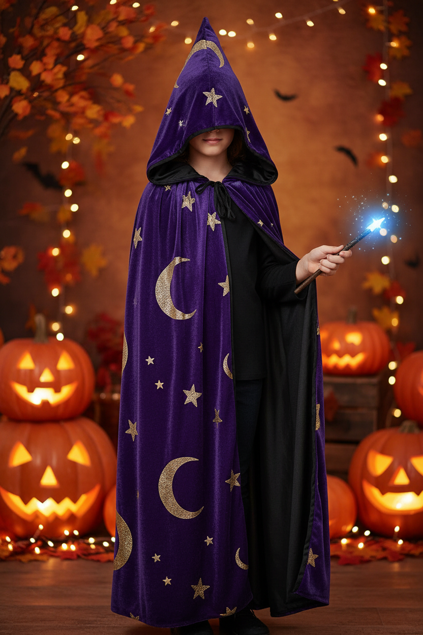Kids Halloween Wizard Cloak Costume 🧙‍♂️🎃